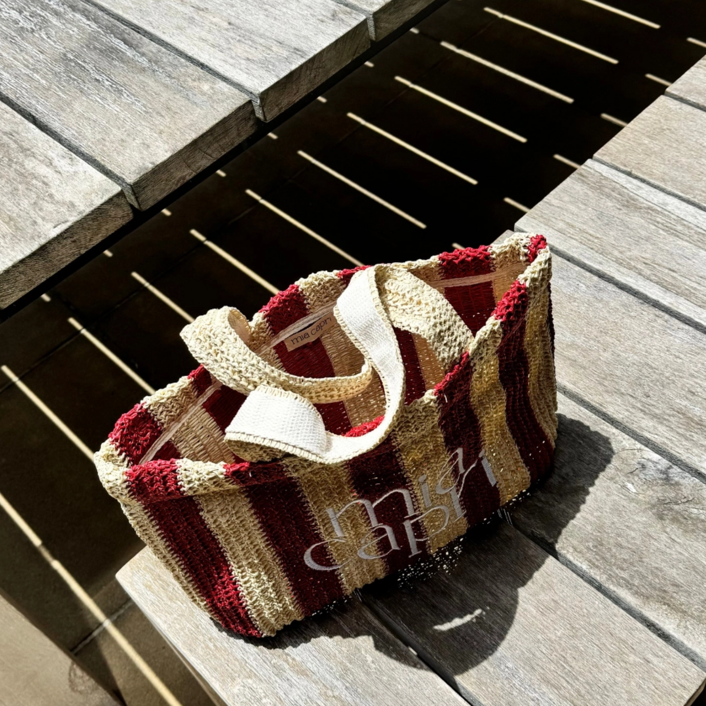 Mia Capri Vacay Bag - Red Stripe
