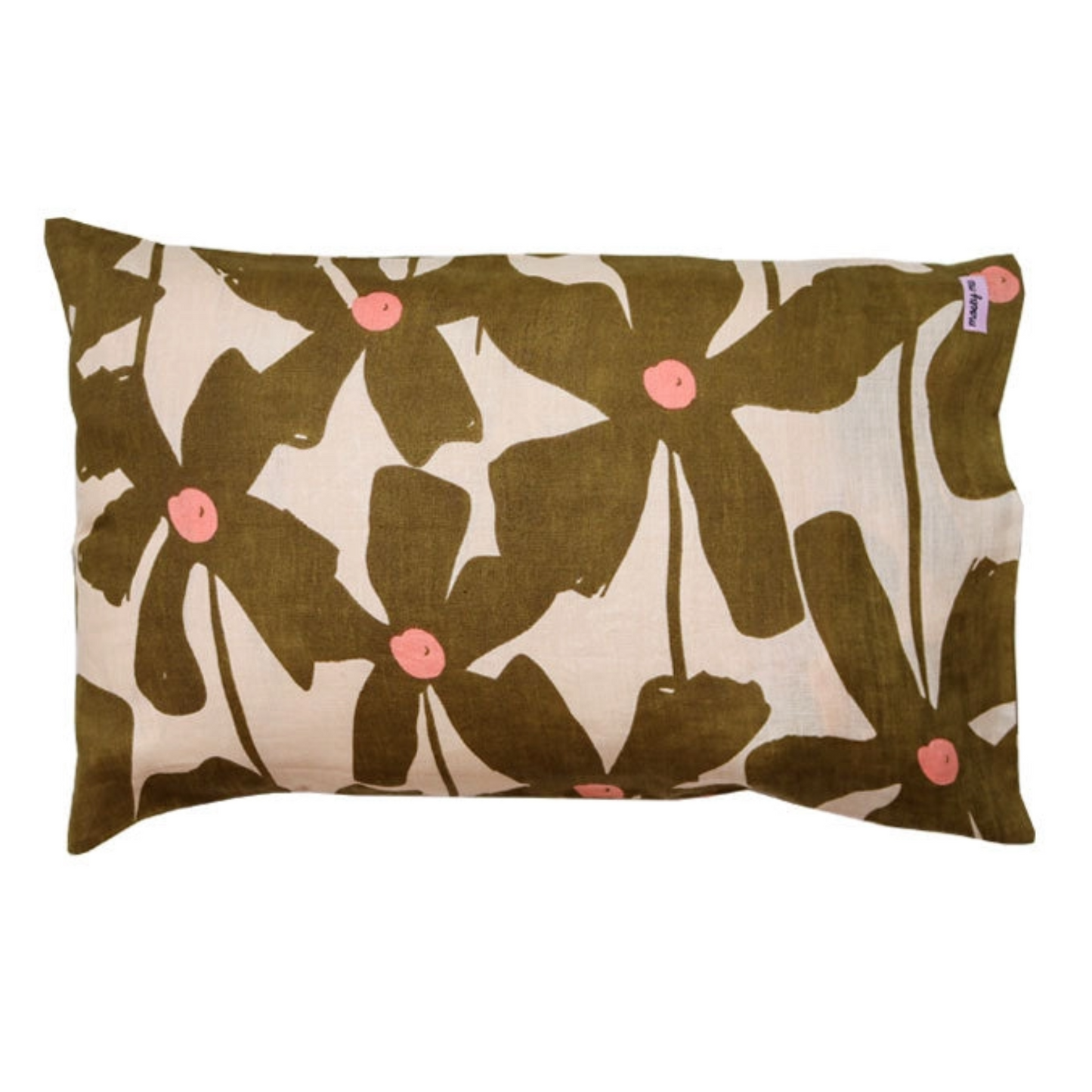 Olive Poppy Standard Pillow Case
