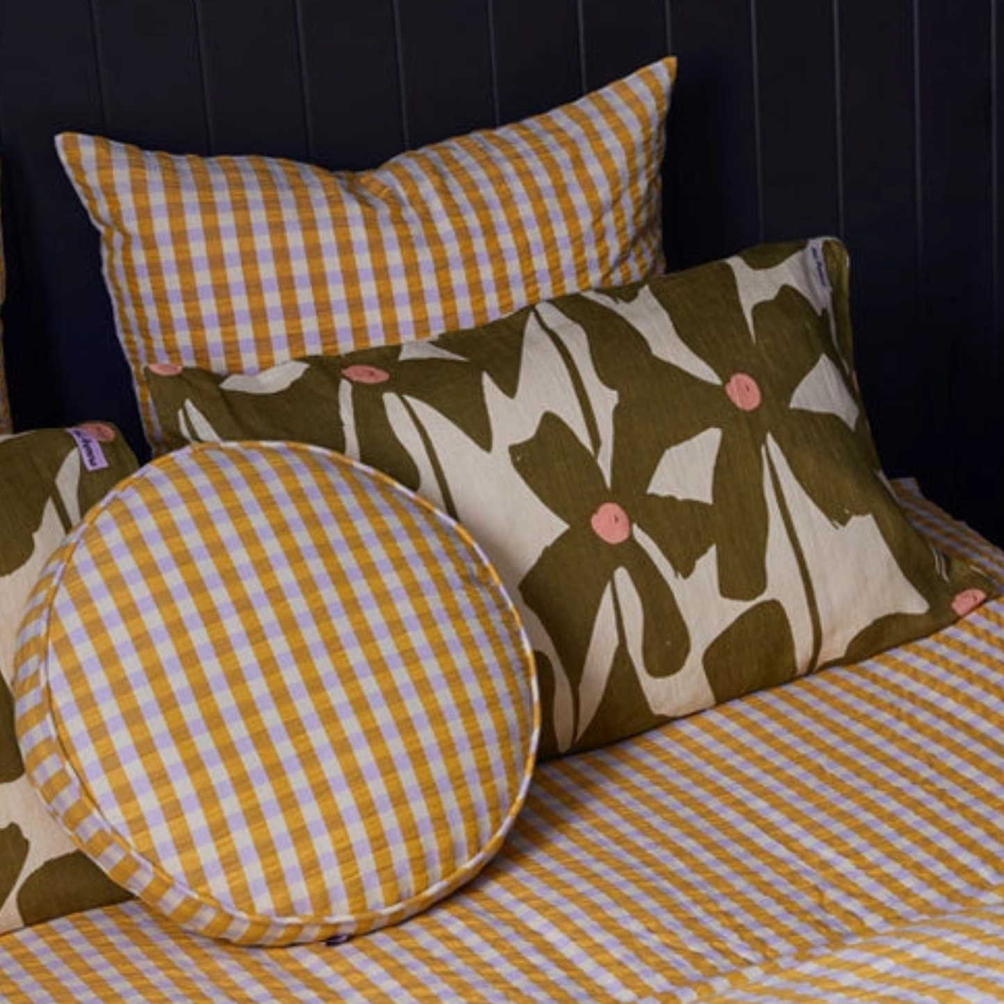 Olive Poppy Standard Pillow Case