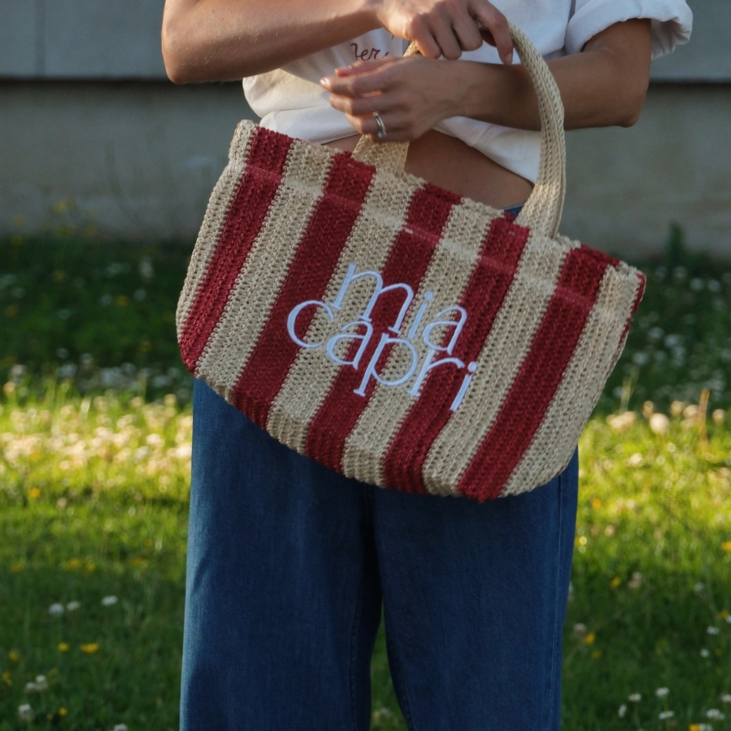 Mia Capri Vacay Bag - Red Stripe