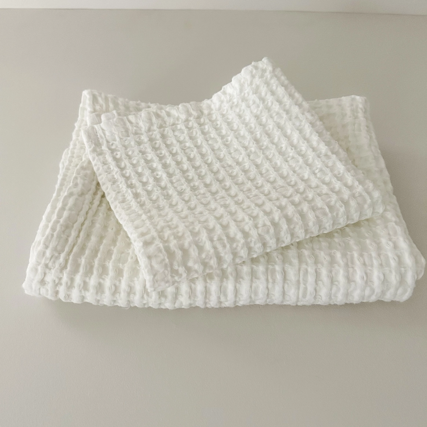 Waffle Face Cloth and/or Hand Towel - White