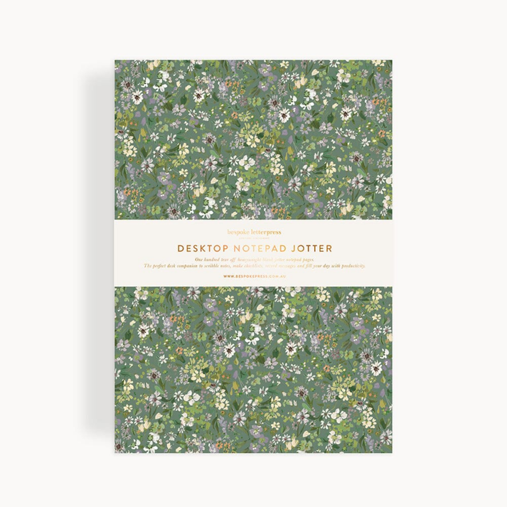 Summer Perennial Notepad Desktop Jotter – Violets and Vases